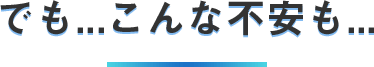 でも・・・こんな不安も・・・
